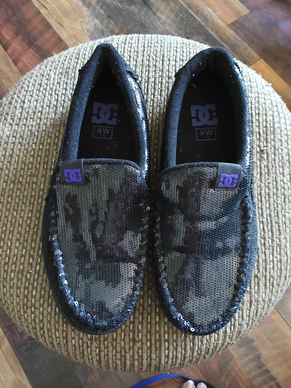 Womens Micro Sequin DC Slide Ons